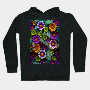 Bright Flower Field: Eco-Friendly Designs for a Green Future Hoodie